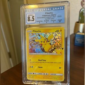 Pokemon TCG Graded Confetti holo Pikachu with sub grades cgc 8.5